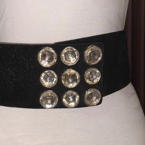 Vintage Yves Saint Laurent black velvet belt